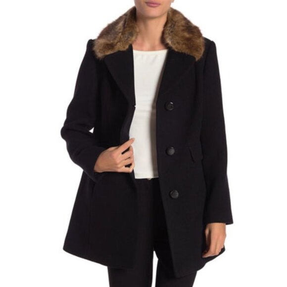 kate spade Jackets & Blazers - kate spade new york wool detachable faux fur Coat